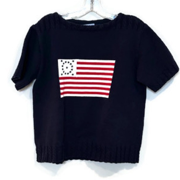 Vintage Liz Claiborne Lizsport Sweater Flag - Picture 7 of 7